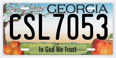 GA license plate CSL7053