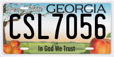 GA license plate CSL7056