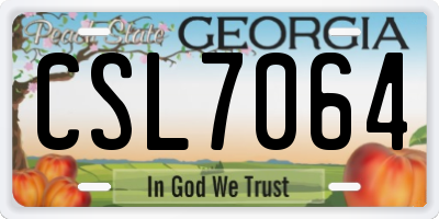 GA license plate CSL7064