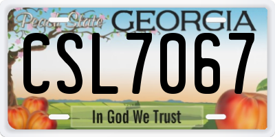 GA license plate CSL7067