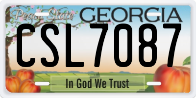 GA license plate CSL7087