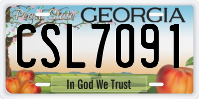 GA license plate CSL7091