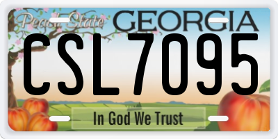 GA license plate CSL7095