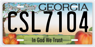 GA license plate CSL7104