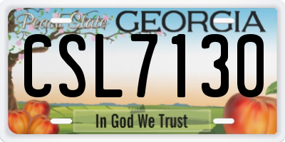 GA license plate CSL7130