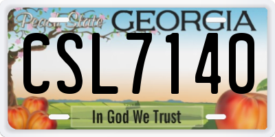 GA license plate CSL7140
