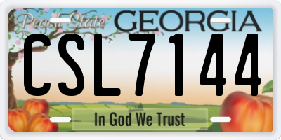 GA license plate CSL7144