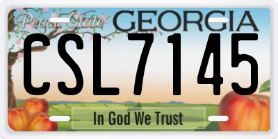GA license plate CSL7145