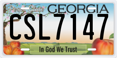 GA license plate CSL7147