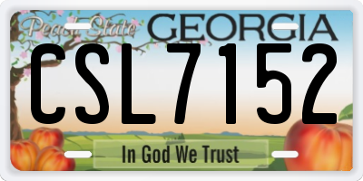 GA license plate CSL7152