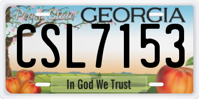 GA license plate CSL7153