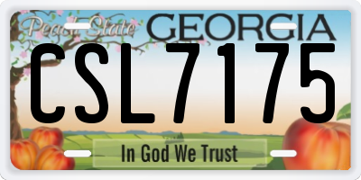 GA license plate CSL7175
