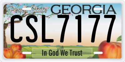 GA license plate CSL7177