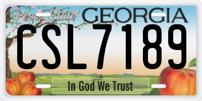 GA license plate CSL7189