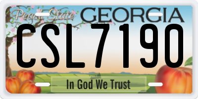 GA license plate CSL7190