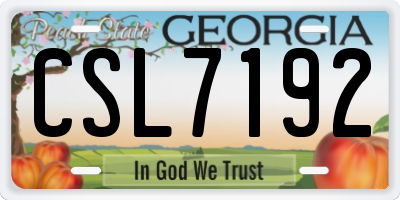 GA license plate CSL7192