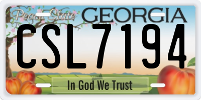 GA license plate CSL7194