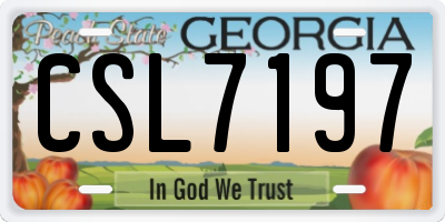 GA license plate CSL7197