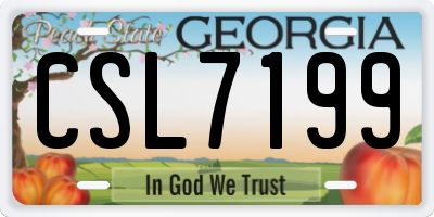 GA license plate CSL7199