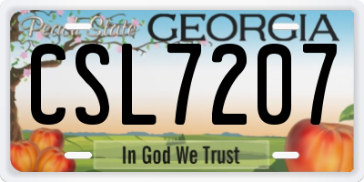 GA license plate CSL7207