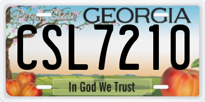 GA license plate CSL7210