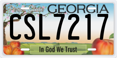 GA license plate CSL7217