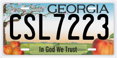 GA license plate CSL7223
