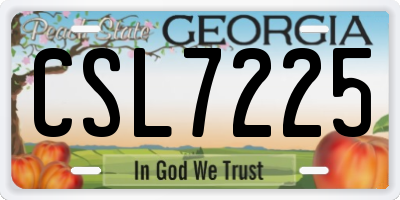 GA license plate CSL7225
