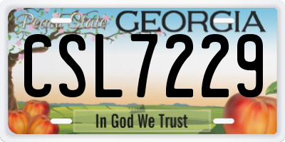 GA license plate CSL7229