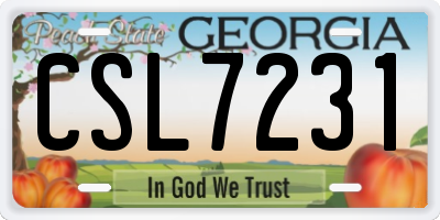GA license plate CSL7231