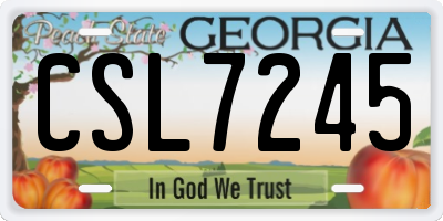 GA license plate CSL7245