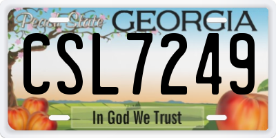 GA license plate CSL7249