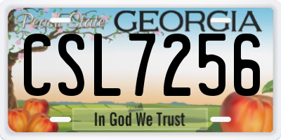 GA license plate CSL7256