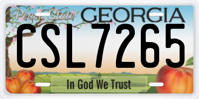 GA license plate CSL7265