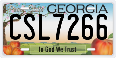 GA license plate CSL7266
