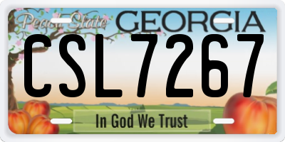 GA license plate CSL7267
