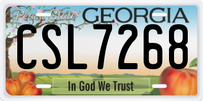 GA license plate CSL7268