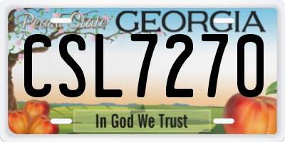 GA license plate CSL7270