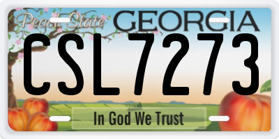 GA license plate CSL7273