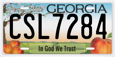 GA license plate CSL7284