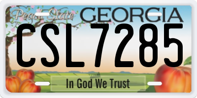 GA license plate CSL7285