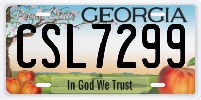 GA license plate CSL7299