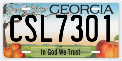 GA license plate CSL7301