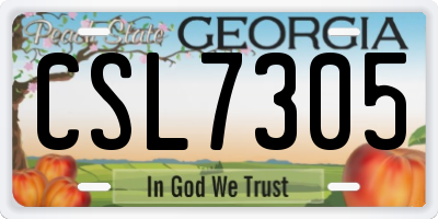 GA license plate CSL7305