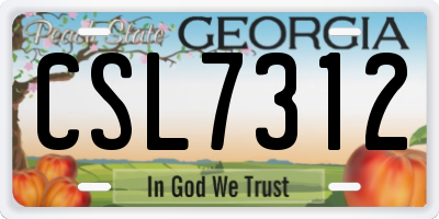 GA license plate CSL7312