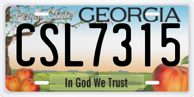 GA license plate CSL7315