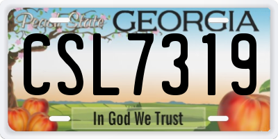 GA license plate CSL7319