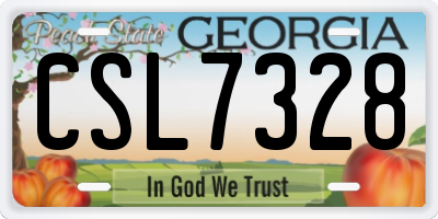 GA license plate CSL7328