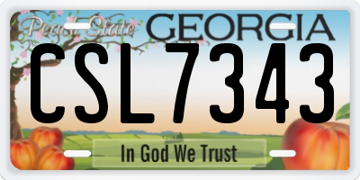 GA license plate CSL7343