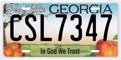 GA license plate CSL7347